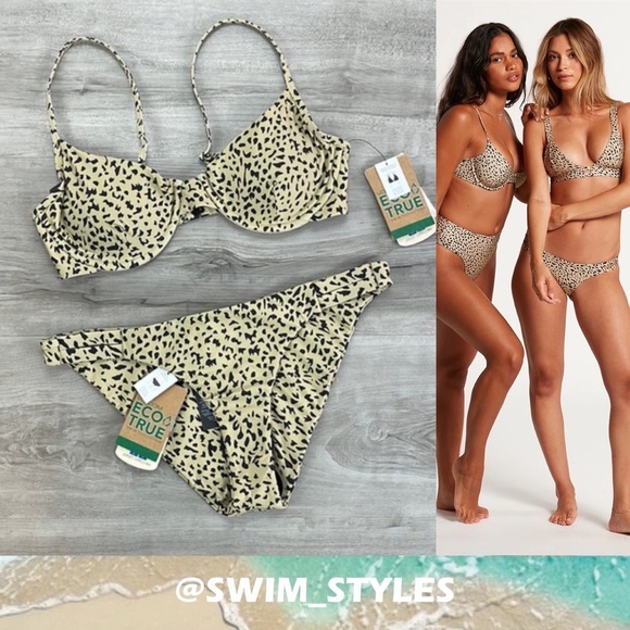 ☀️VOLCOM☀️ UR AN ANIMAL UNDER WIRE UR AN ANIMAL HIPSTER BIKINI SET - Picture 1 of 16